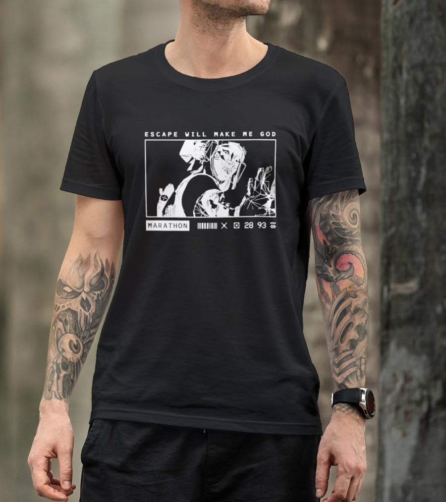 Escape Will Make Me God Marathon Runner Surreal Line T-Shirt