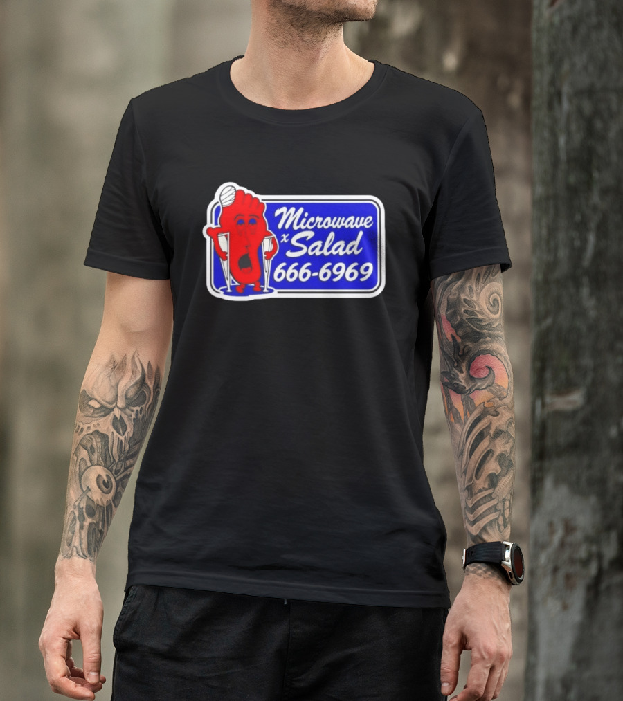 Microwave X Salad 666 6969 Red Foot With Crutches T-Shirt