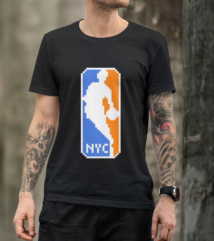 NYC NBA Pixel Logo Basketball T-Shirt