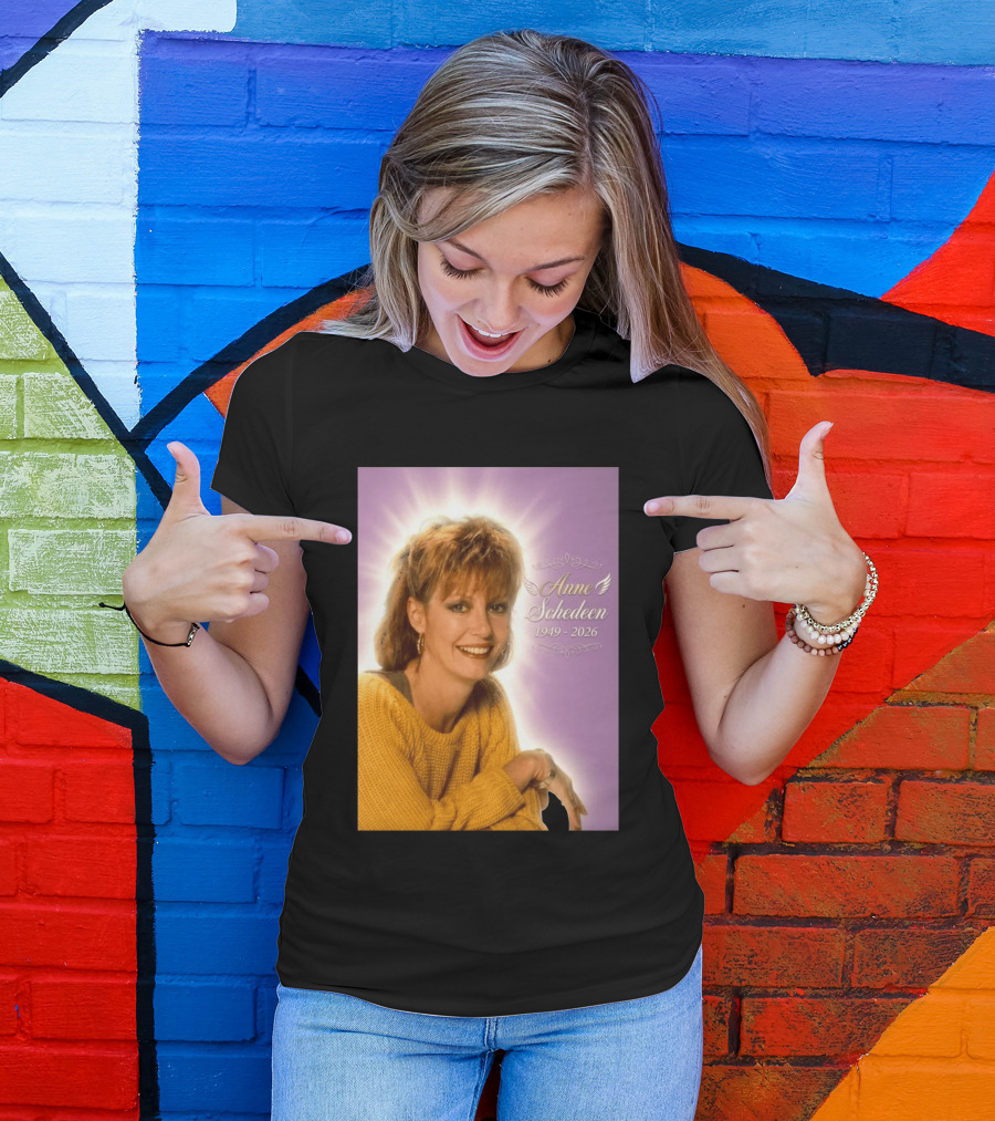 Anne Schedeen 1949 2026 Memorial Image With Angel Wings T-Shirt