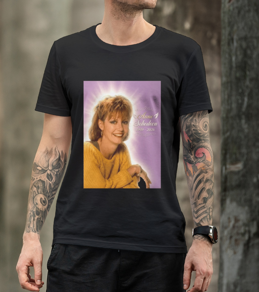 Anne Schedeen 1949 2026 Memorial Image With Angel Wings T-Shirt