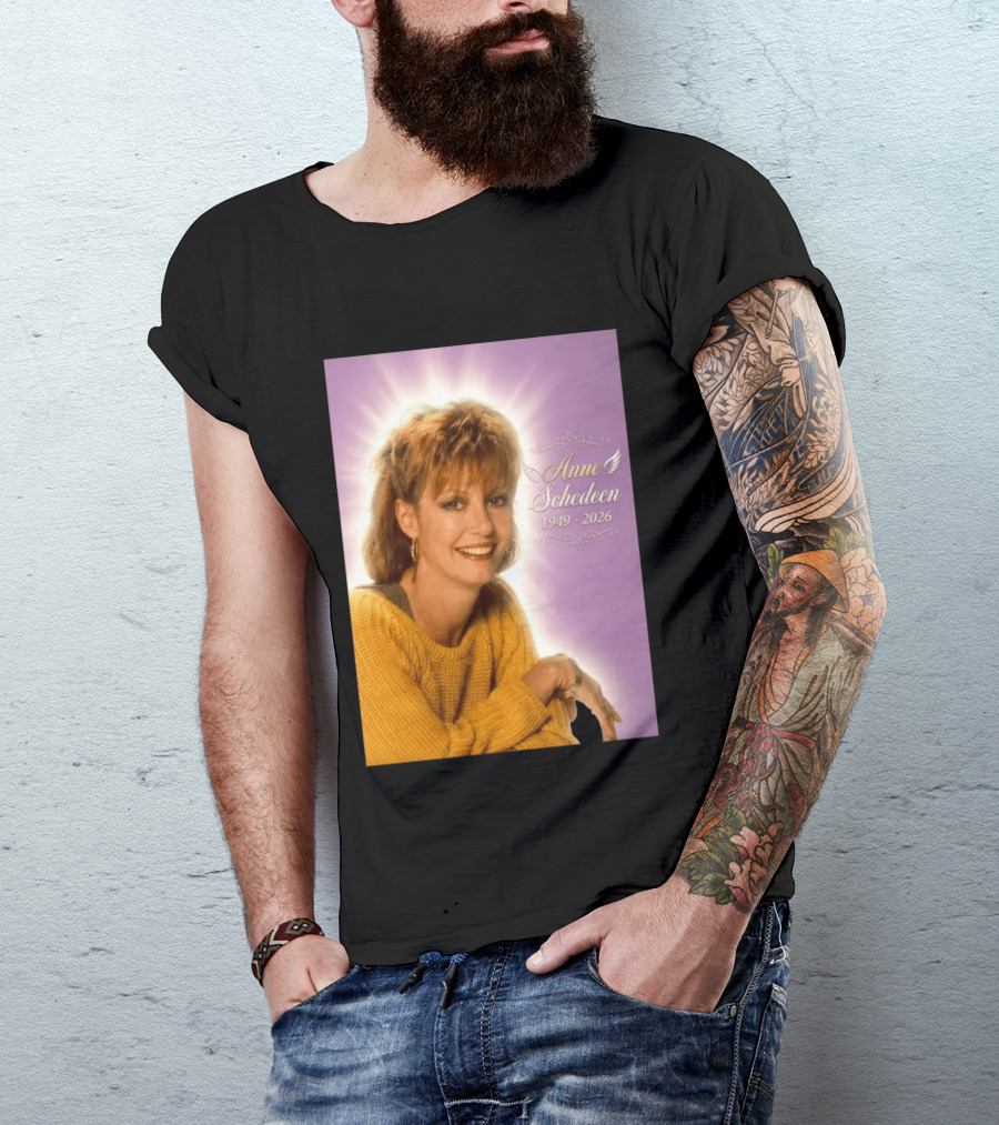 Anne Schedeen 1949 2026 Memorial Image With Angel Wings T-Shirt