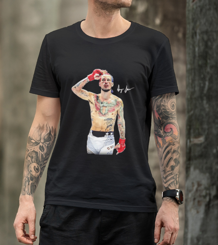 Sean O'Malley UFC MMA Fighter Autographed Pose T-Shirt