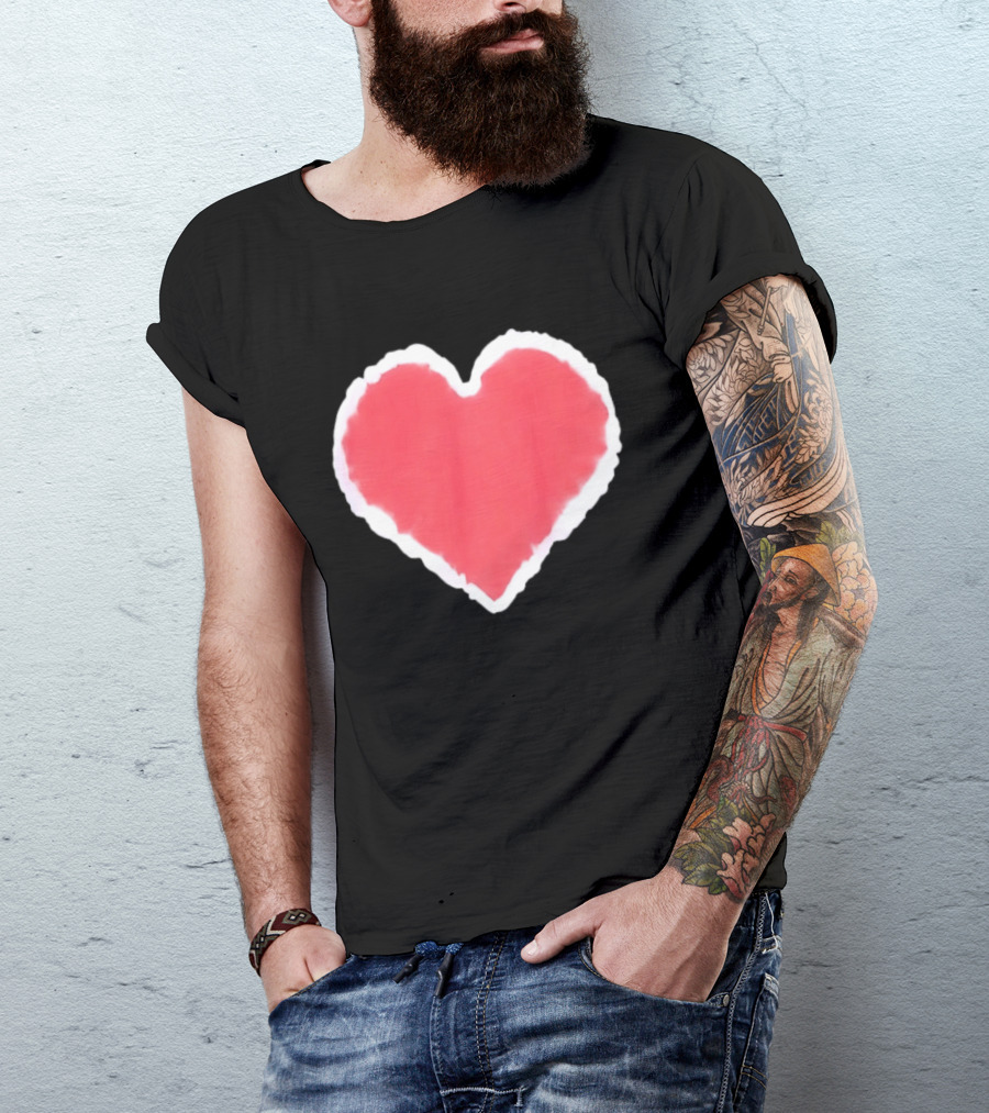 Tie Dye Heart Red Paint Splash T-Shirt