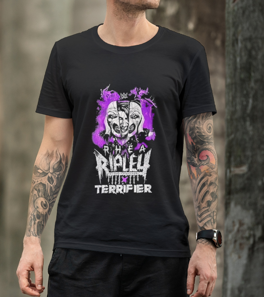 Rhea Ripley Terrifier Split Mask Purple WWE T-Shirt