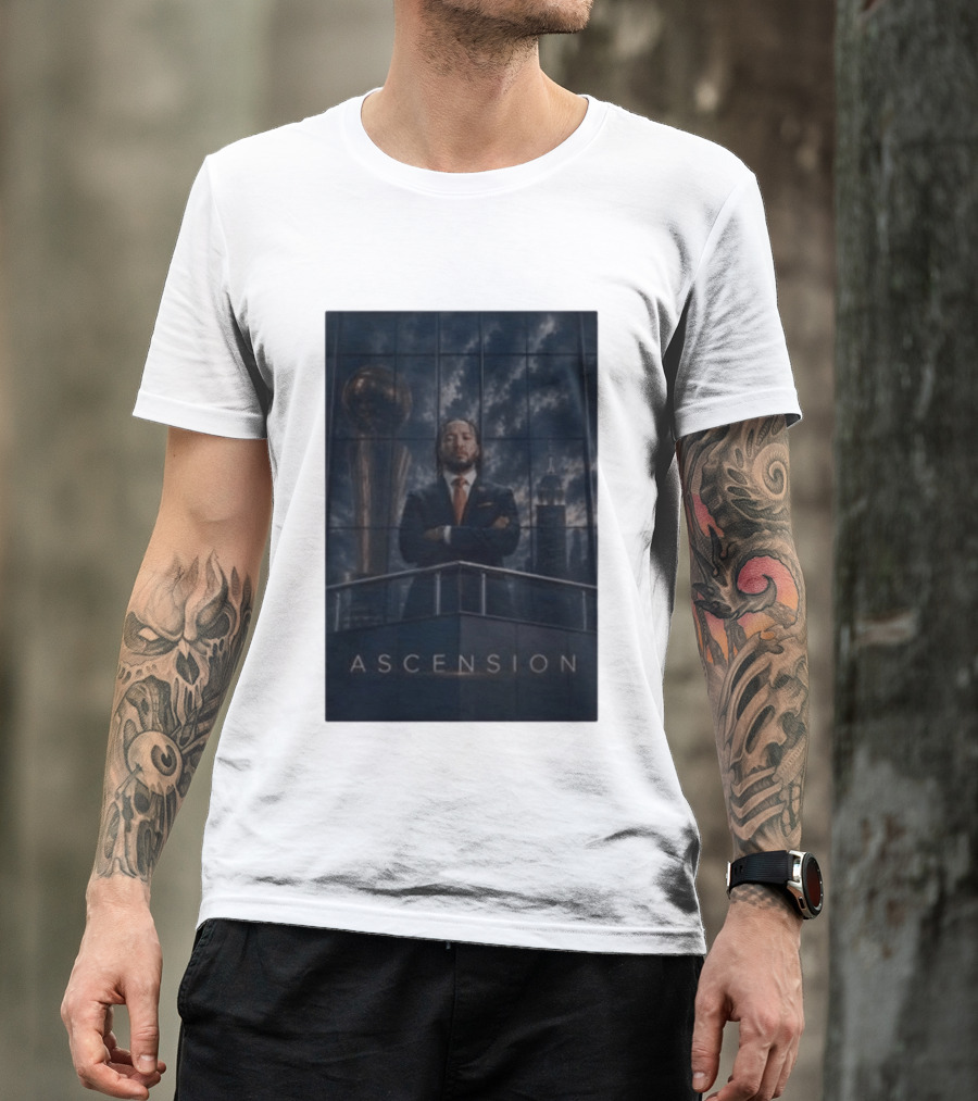 Ascension Jalen Brunson 2026 NBA Champs Trophy Victory Skyline T-Shirt