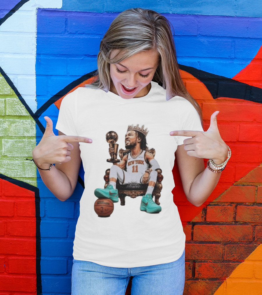 Jalen Brunson New York Crown Trophy Basketball Wilson T-Shirt
