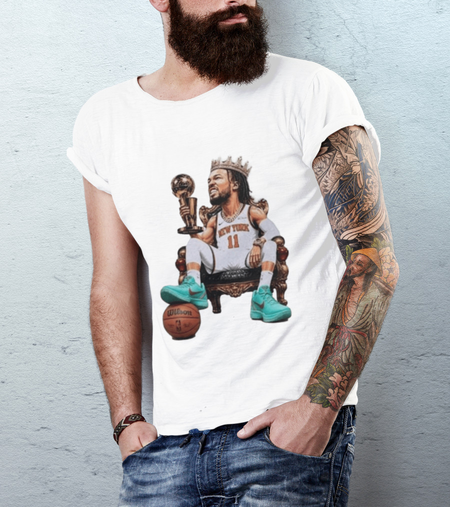 Jalen Brunson New York Crown Trophy Basketball Wilson T-Shirt