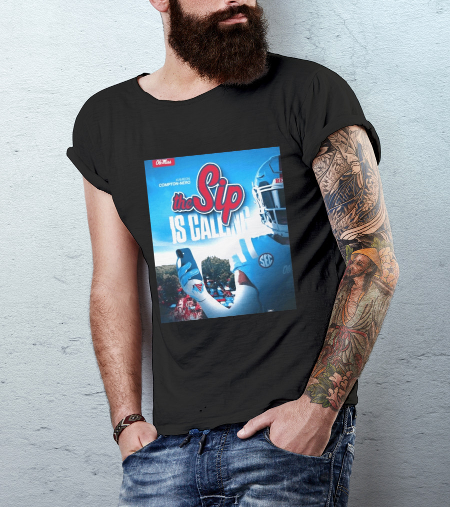 Ole Miss Rebels The Sip Is Calling Kamieon Compton Nero T-Shirt