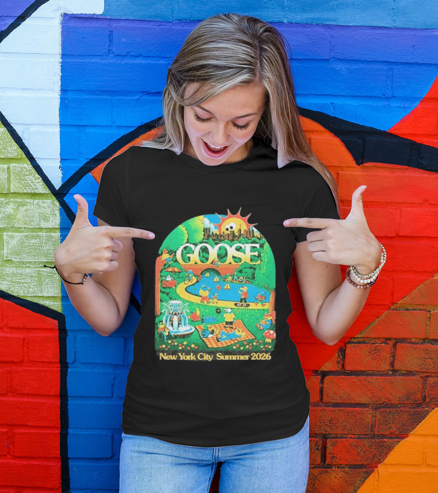 Goose New York City Central Park Summer 2026 Fun Scene T-Shirt