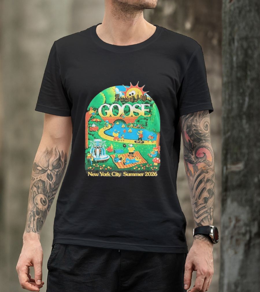 Goose New York City Central Park Summer 2026 Fun Scene T-Shirt