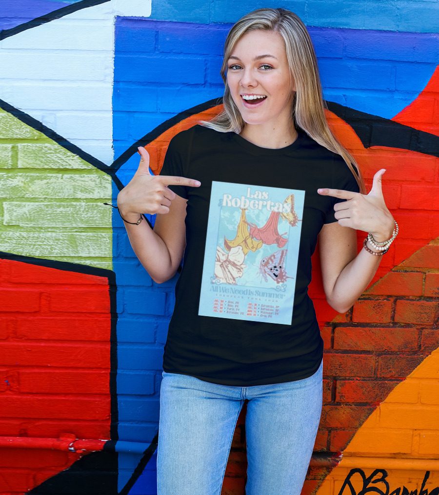 Las Robertas All We Need Is Summer European Tour 2026 Butterfly Floral T-Shirt