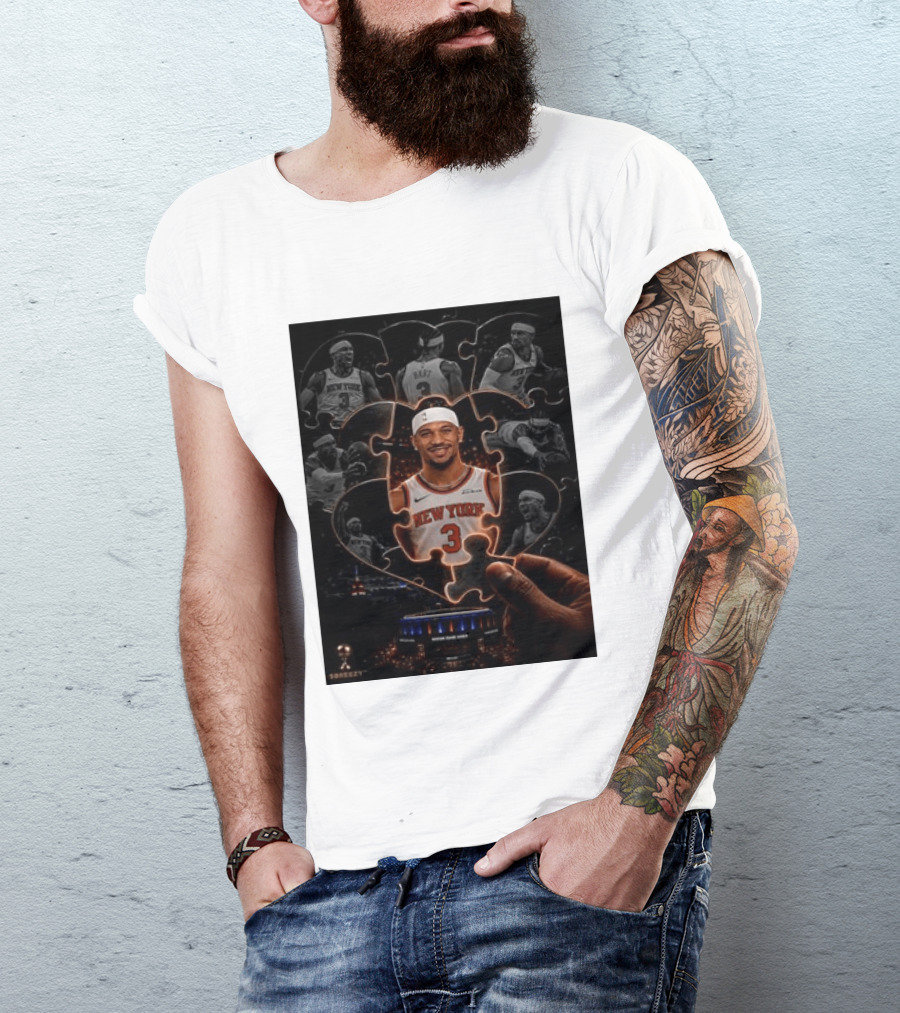 Josh Hart New York Knicks NBA Madison Square Garden Puzzle Image T-Shirt