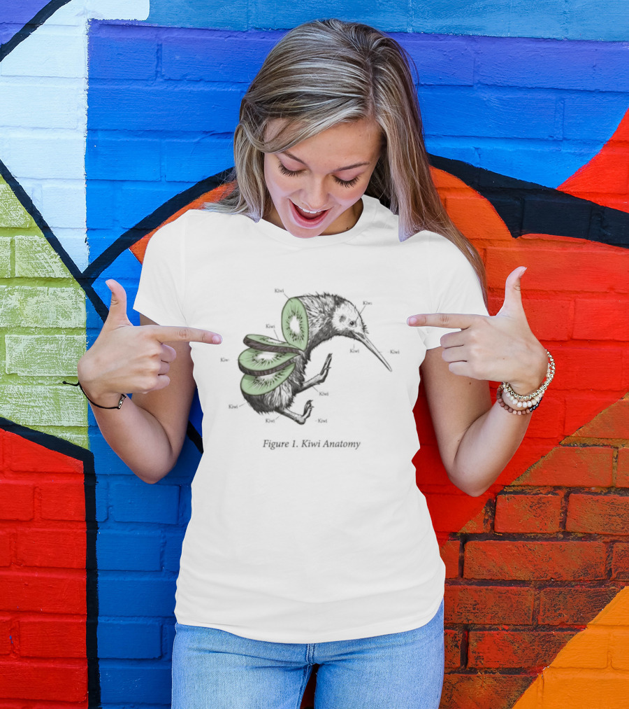 Kiwi Bird Kiwi Fruit Biology Anatomy Humor Nature Science Novelty Cute Insect Wings T-Shirt