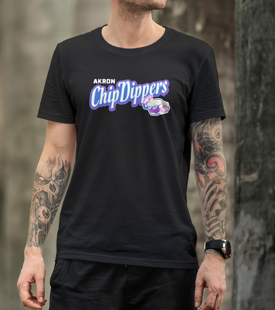 Akron Chip Dippers MLB Baseball Logo With Chip And Dip T-Shirt