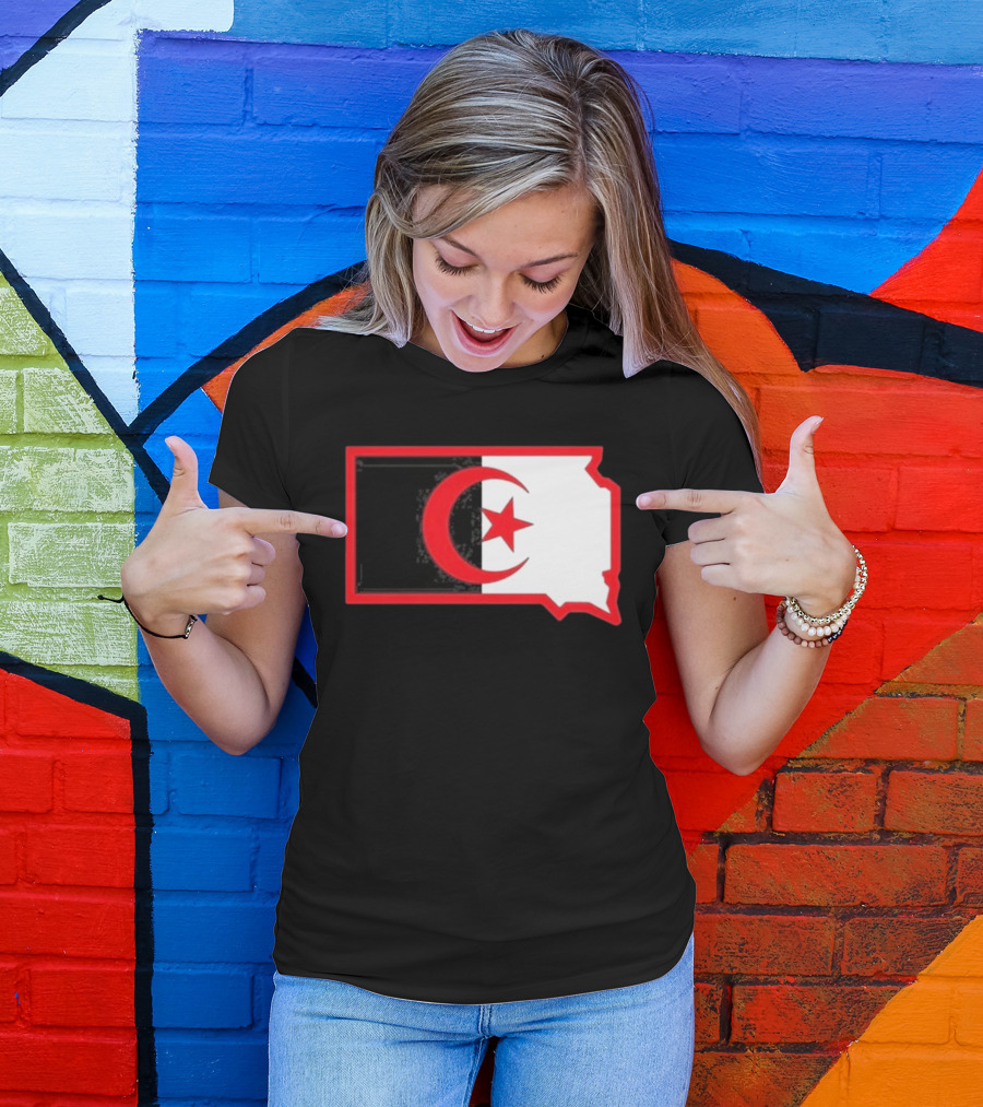 Lawrence Of Algeria South Dakota Flag Shape Crescent Star T-Shirt