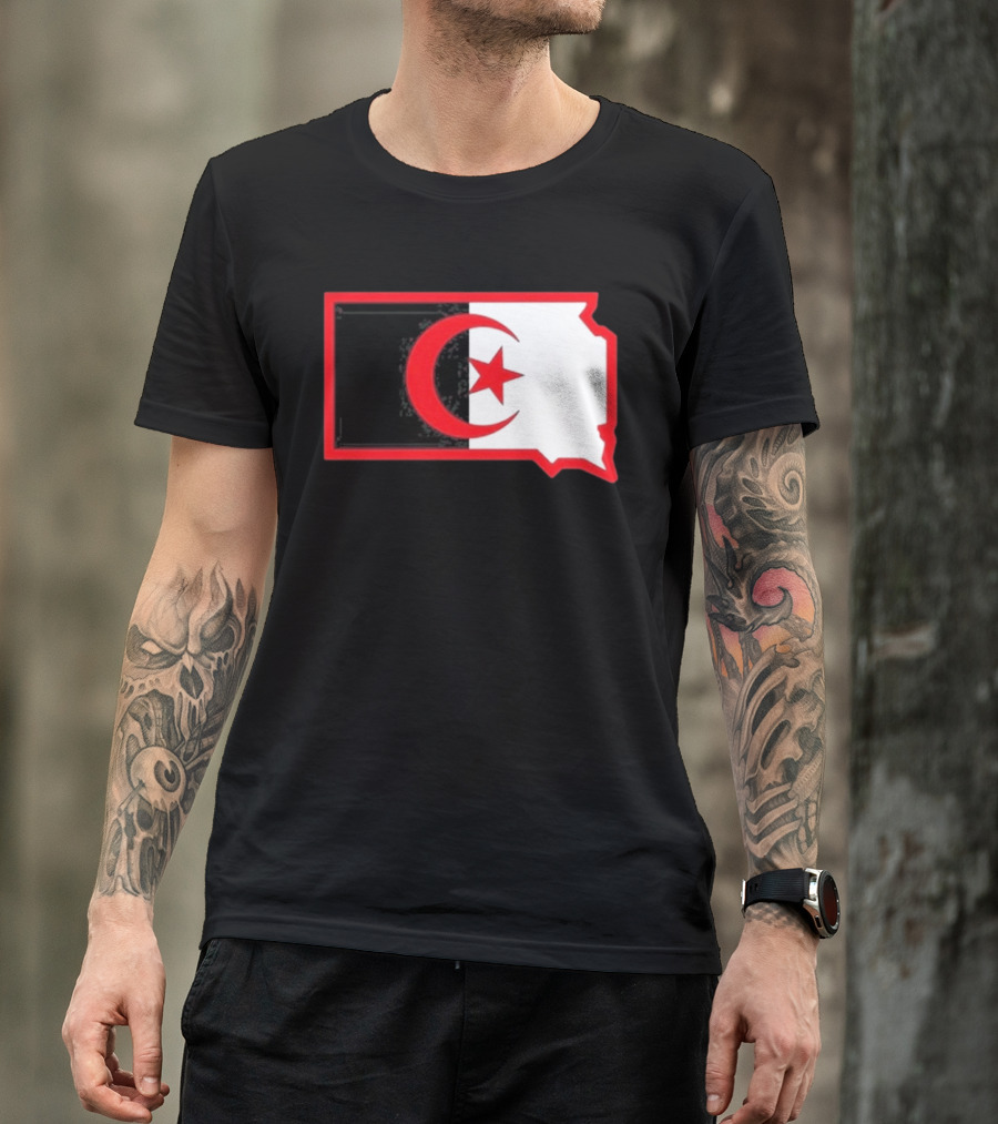 Lawrence Of Algeria South Dakota Flag Shape Crescent Star T-Shirt