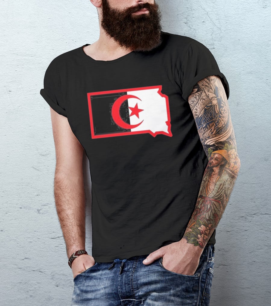 Lawrence Of Algeria South Dakota Flag Shape Crescent Star T-Shirt