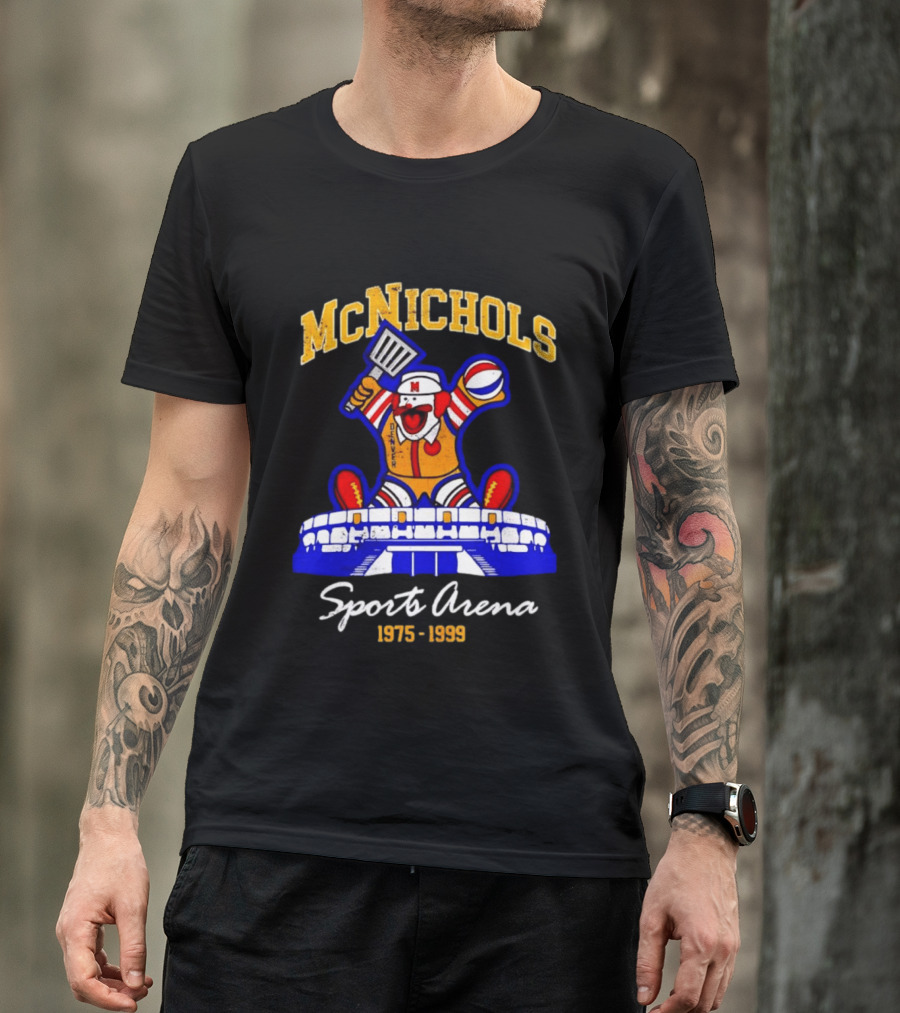 McNichols Sports Arena Denver Nuggets Clown 1975 1999 NBA Basketball T-Shirt