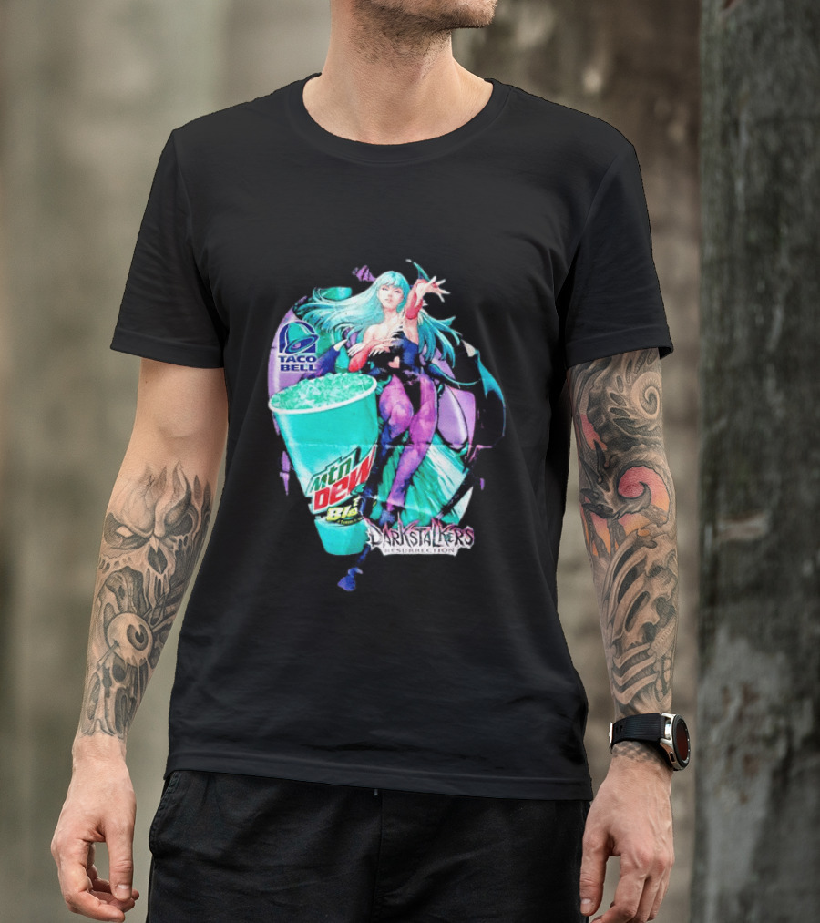 Morrigan Aensland Darkstalkers Taco Bell Mountain Dew Baja Blast Resurrection T-Shirt