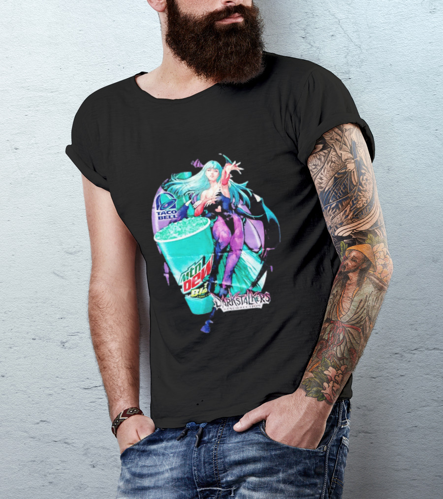 Morrigan Aensland Darkstalkers Taco Bell Mountain Dew Baja Blast Resurrection T-Shirt