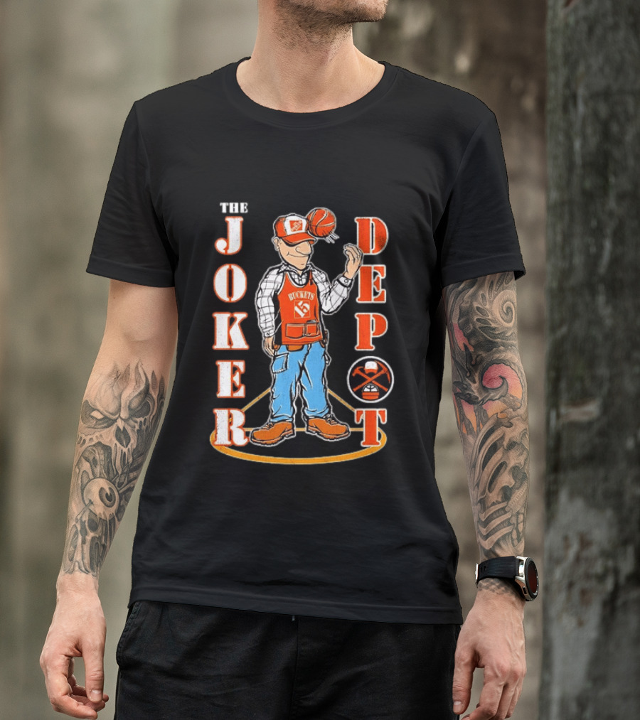 Nikola Jokic Denver Nuggets The Joker Depot Buckets 15 Basketball Player T-Shirt