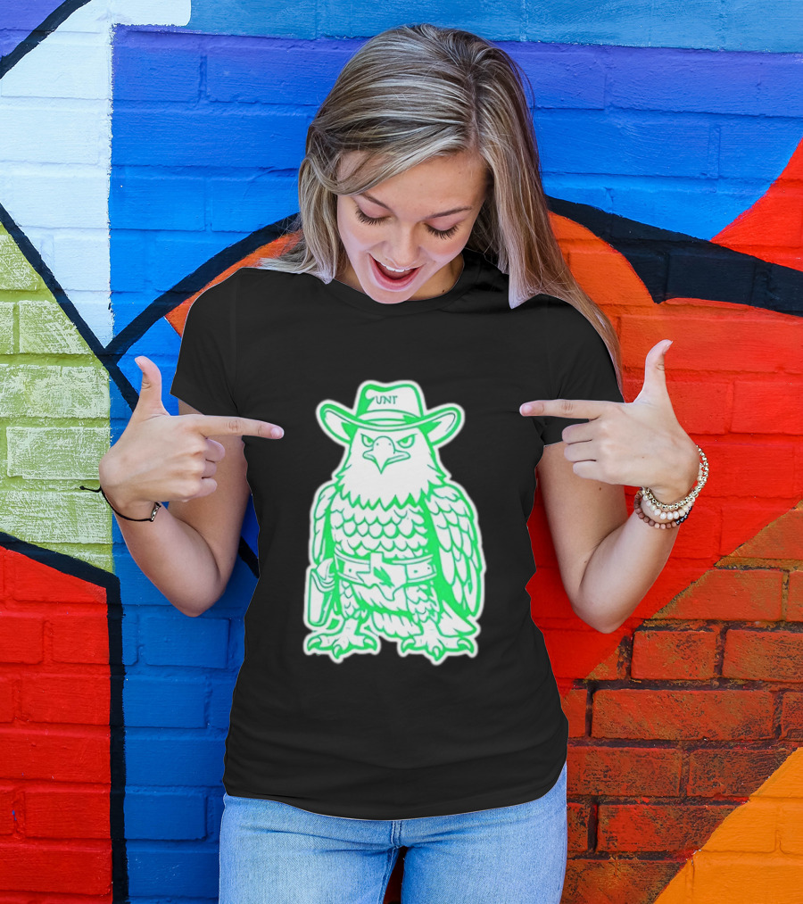North Texas Mean Green Eagle UNT Cowboy Hat T-Shirt