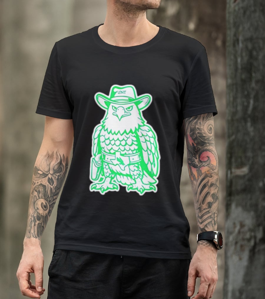 North Texas Mean Green Eagle UNT Cowboy Hat T-Shirt