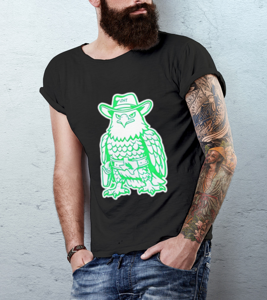 North Texas Mean Green Eagle UNT Cowboy Hat T-Shirt