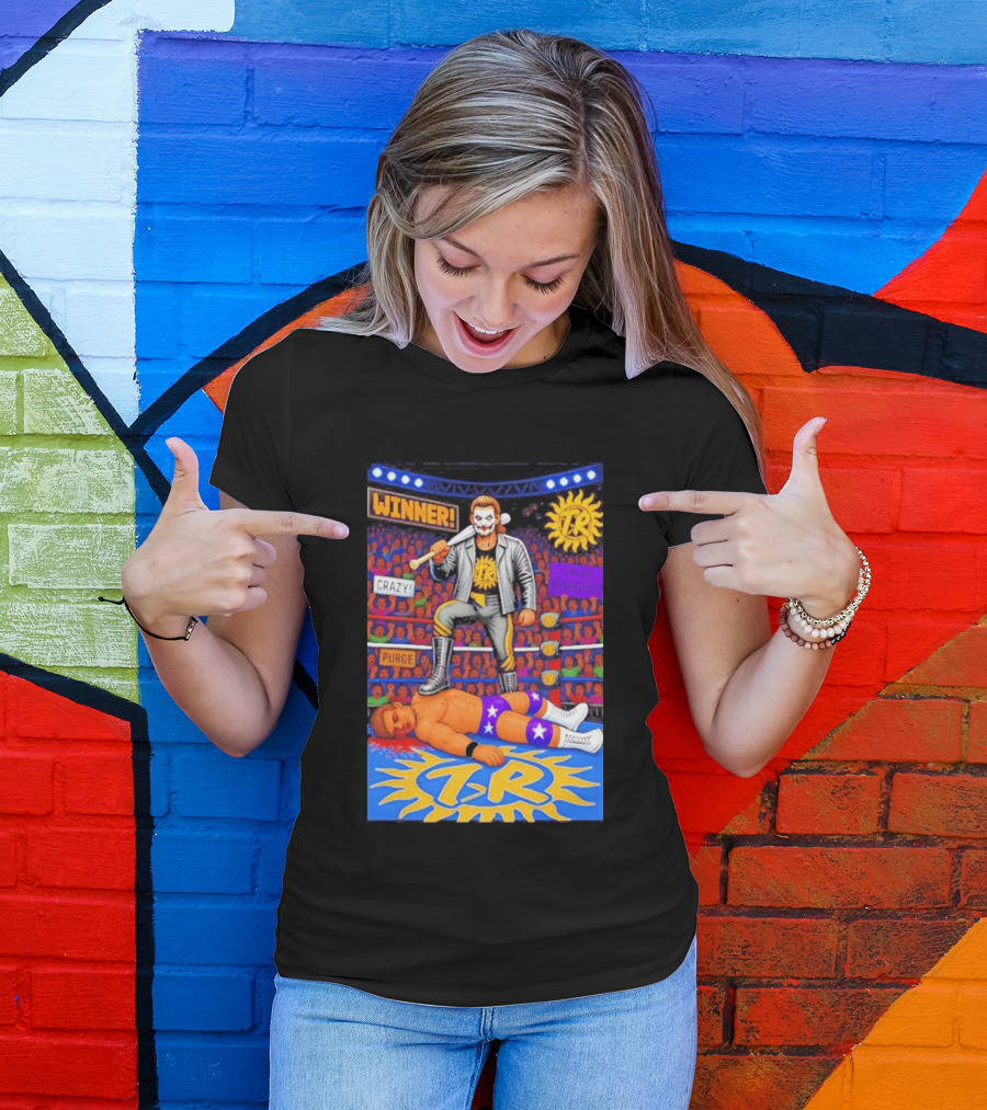 Winner Crazy Purge TR Wrestling Victory 8 Bit T-Shirt