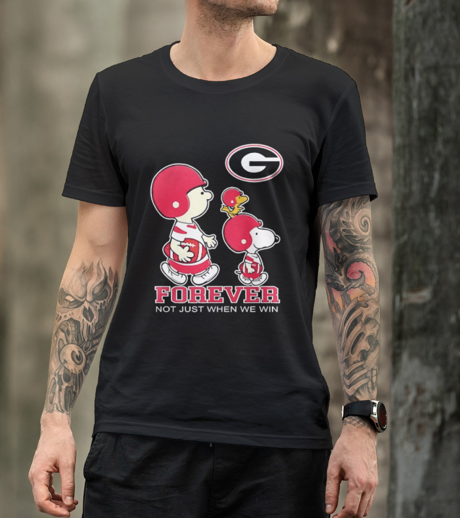 Peanuts Characters Georgia Bulldogs Forever Not Just When We Win T-Shirt