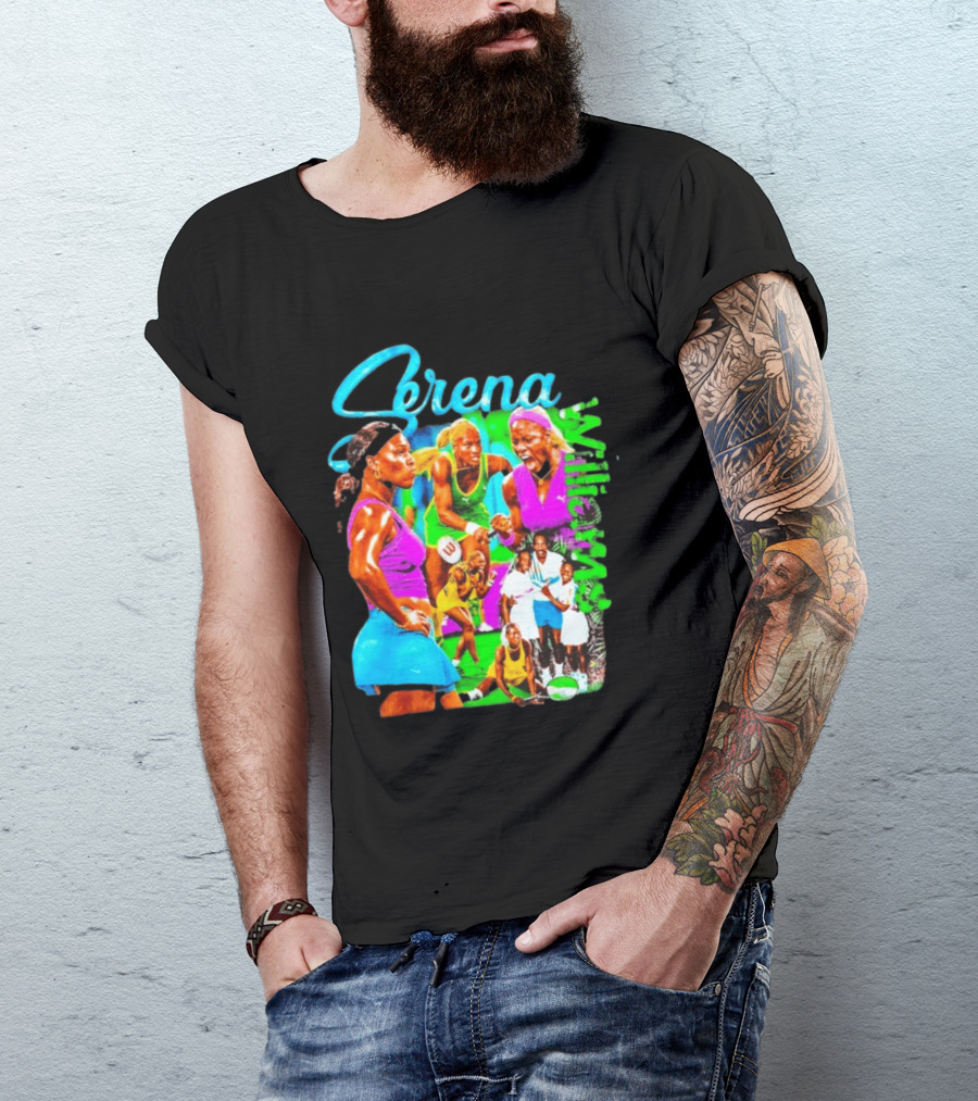 Serena Williams Vibrant Tennis Champion Collage T-Shirt