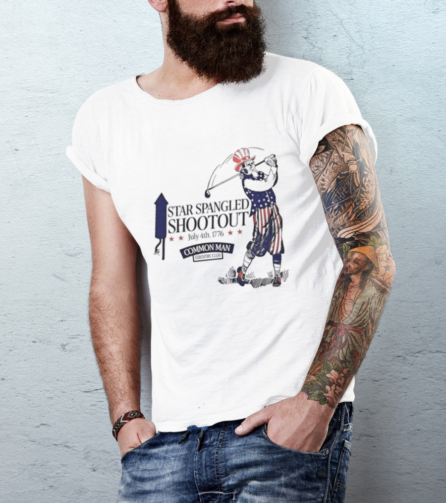 Star Spangled Shootout Common Man Country Club Patriotic Golfer T-Shirt