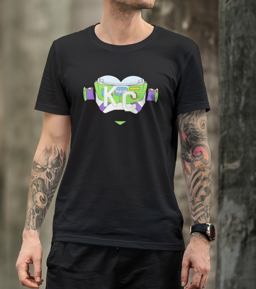 Buzz Lightyear KC Chiefs Heart Theme Fan Gear T-Shirt