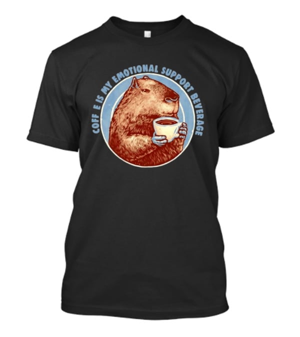 Capybara Coffee Is My Emotional Support Beverage Retro Style Animal Lovers T-Shirt