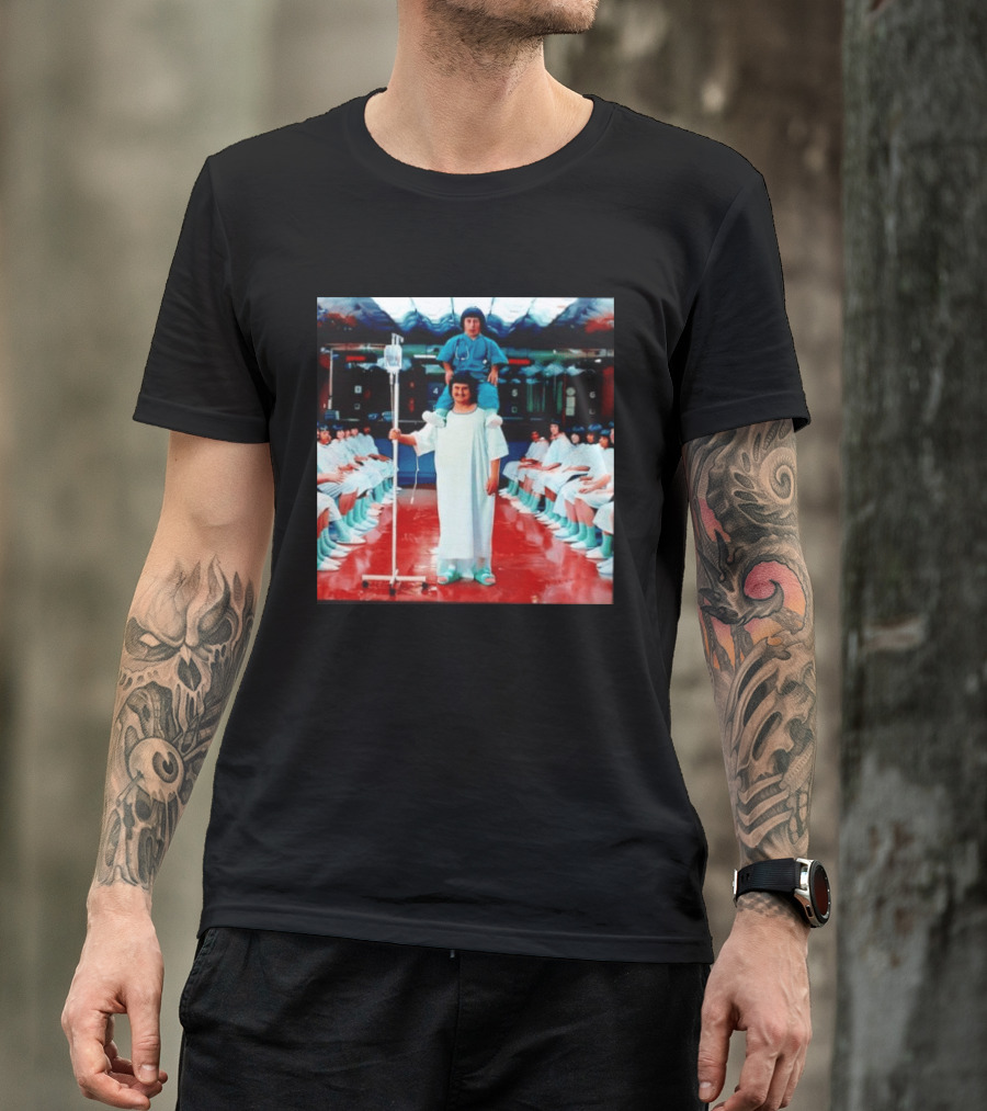 Doctor Riding On Patient Shoulders Hospital Room Surrealism T-Shirt