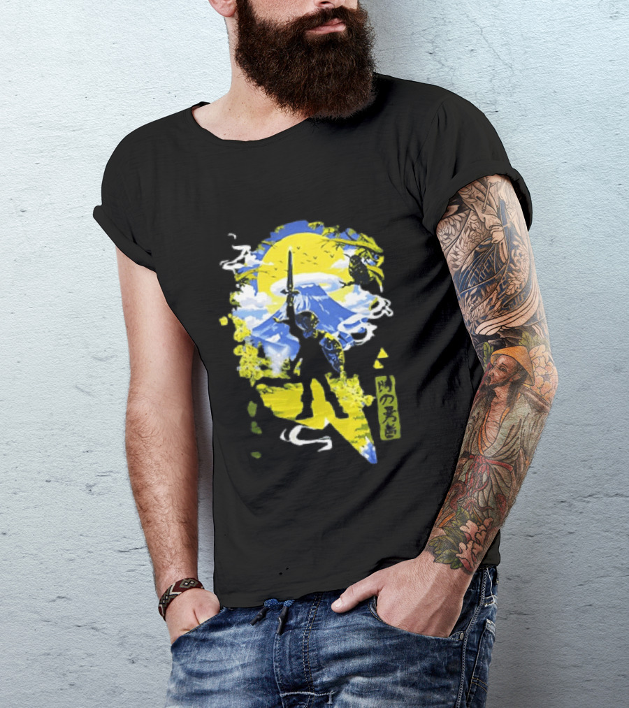 Legend Of Zelda Hero Master Sword Ocarina Of Time Kanji T-Shirt