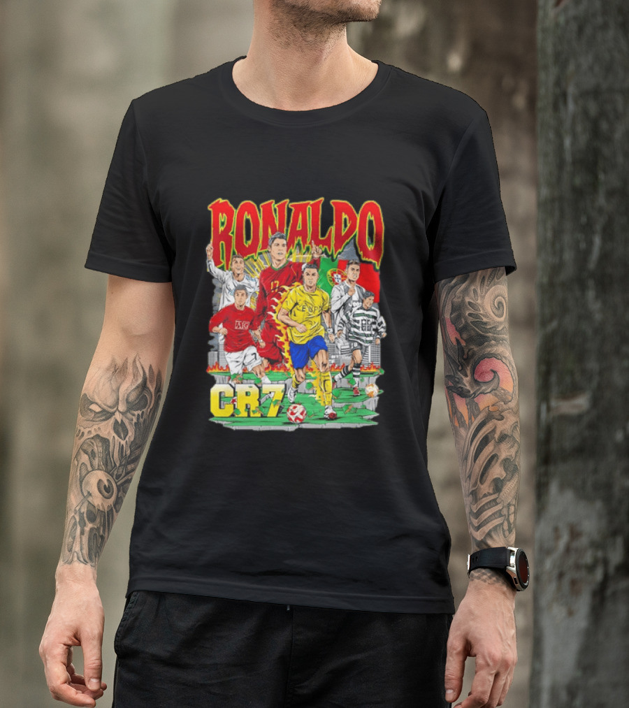 Ronaldo CR7 Football Icon In Action Sports Team Collection T-Shirt