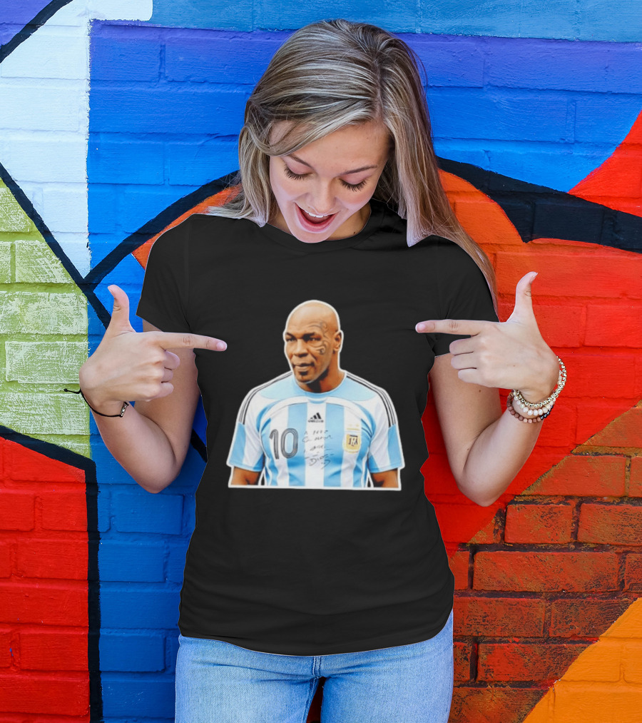 Mike Tyson Argentina National Football Team 10 A Dios Soccer Jersey T-Shirt