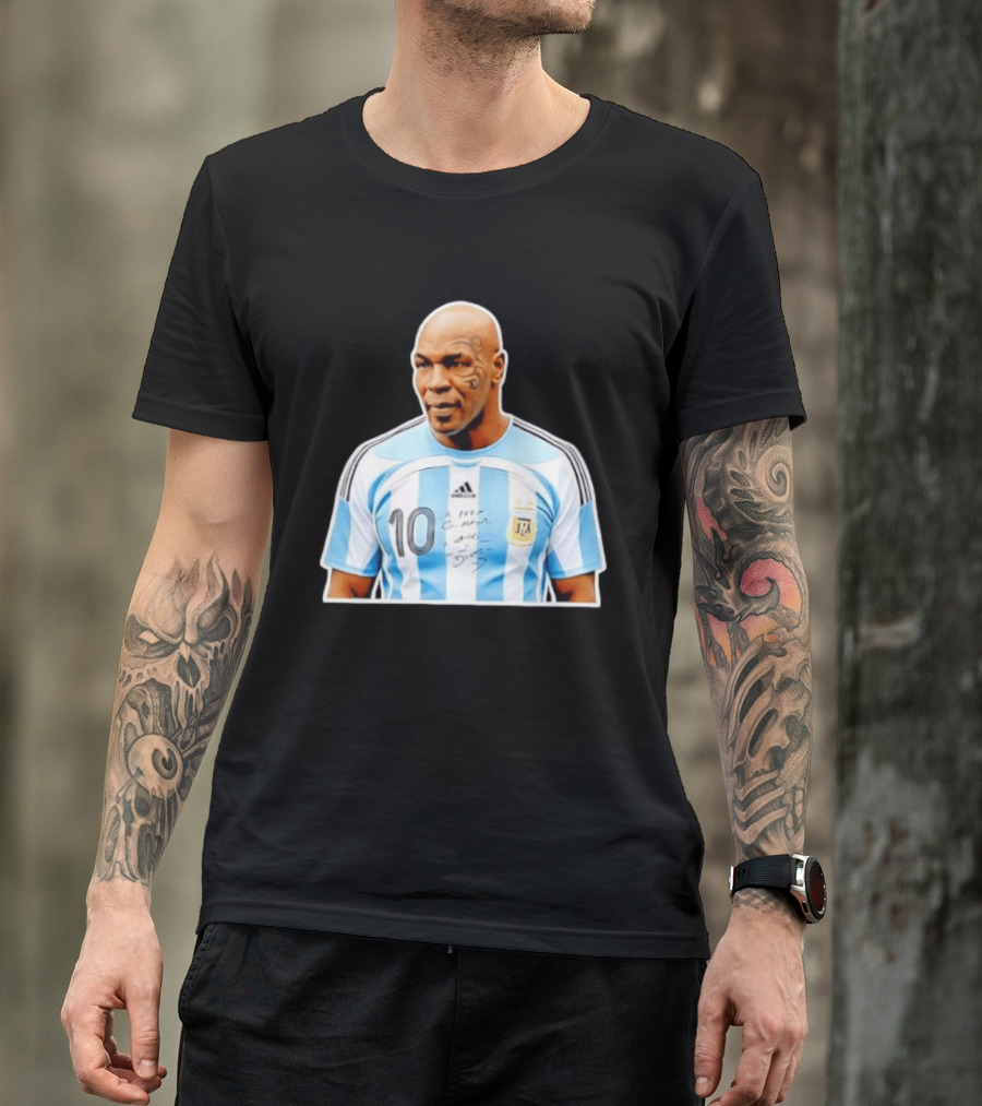 Mike Tyson Argentina National Football Team 10 A Dios Soccer Jersey T-Shirt