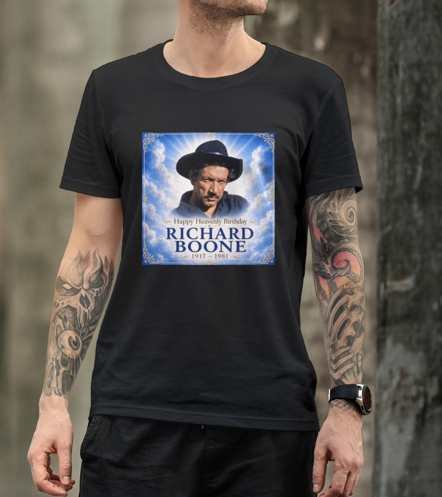 Happy Heavenly Birthday Richard Boone 1917 1981 Cloud T-Shirt