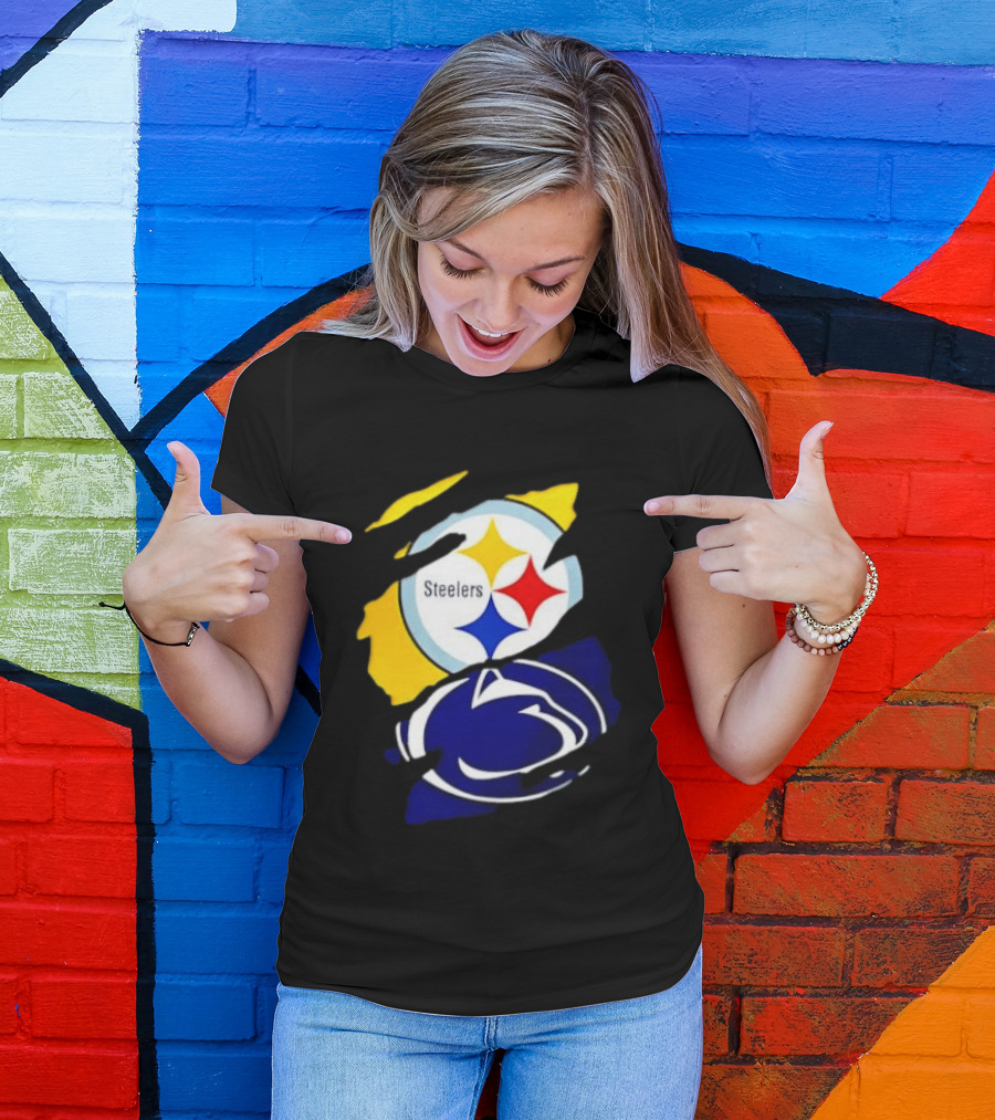 Pittsburgh Steelers Penn State Nittany Lions Team Tear T-Shirt