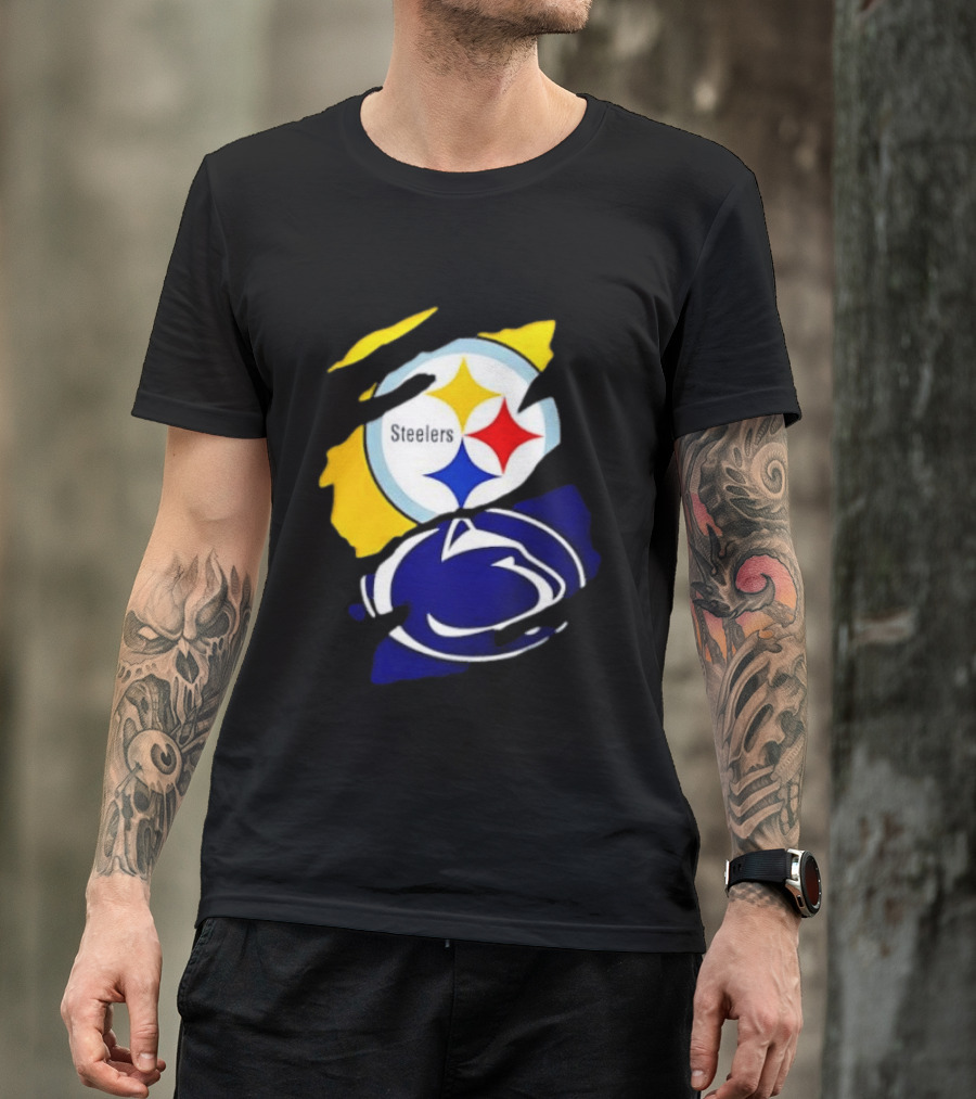Pittsburgh Steelers Penn State Nittany Lions Team Tear T-Shirt