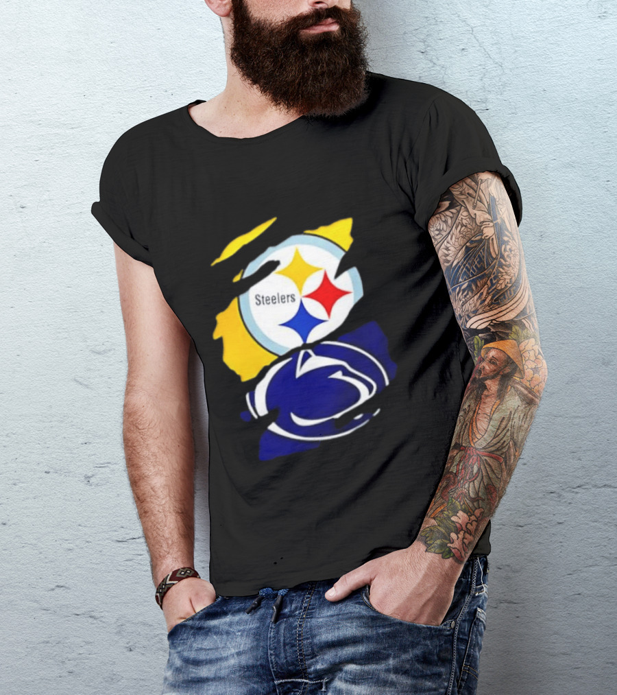 Pittsburgh Steelers Penn State Nittany Lions Team Tear T-Shirt