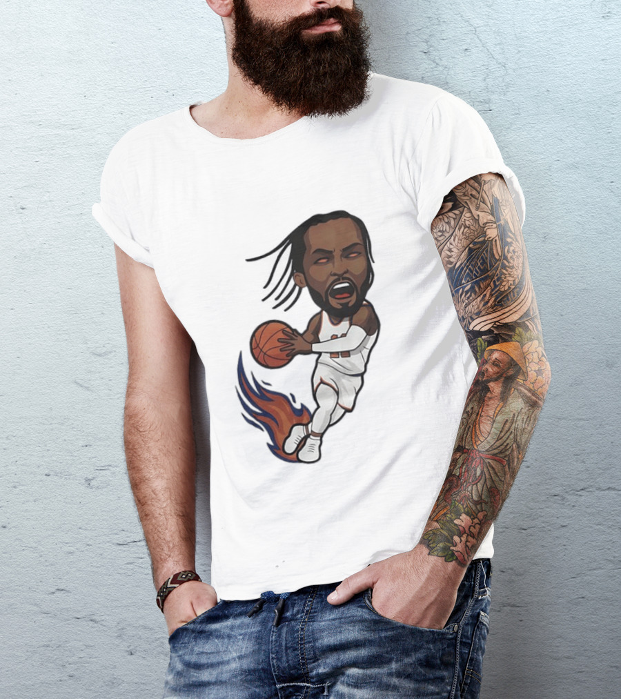 Jalen Brunson Burner New York Knicks Basketball Player Flame T-Shirt