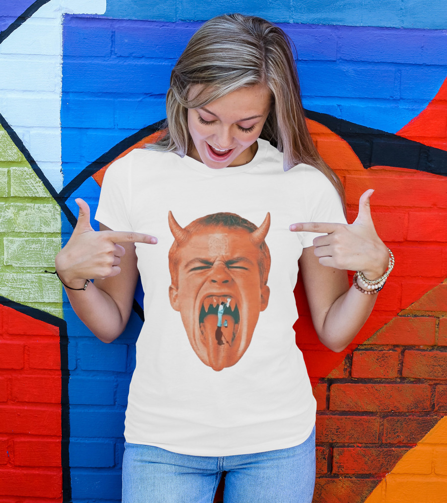Cleaner Inside Devil Horned Head Yelling T-Shirt