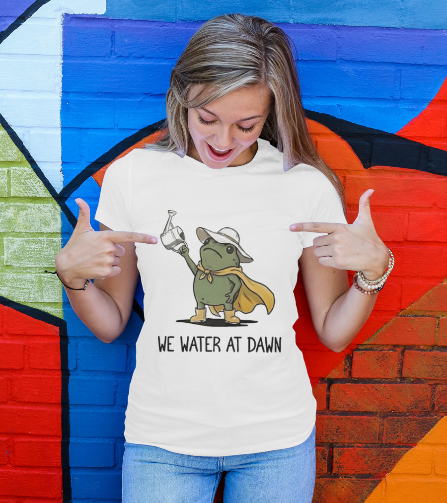 Frog We Water At Dawn Yellow Cape And Hat T-Shirt