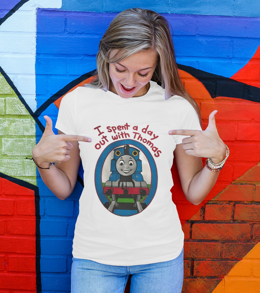 I Spent A Day Out With Thomas The Tank Engine Oval Frame T-Shirt