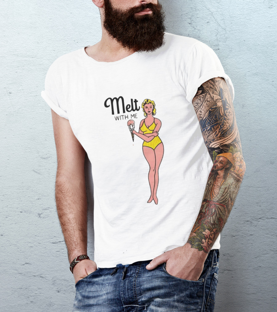 Melt With Me Pinup Girl Ice Cream Summer Poolside Women T-Shirt