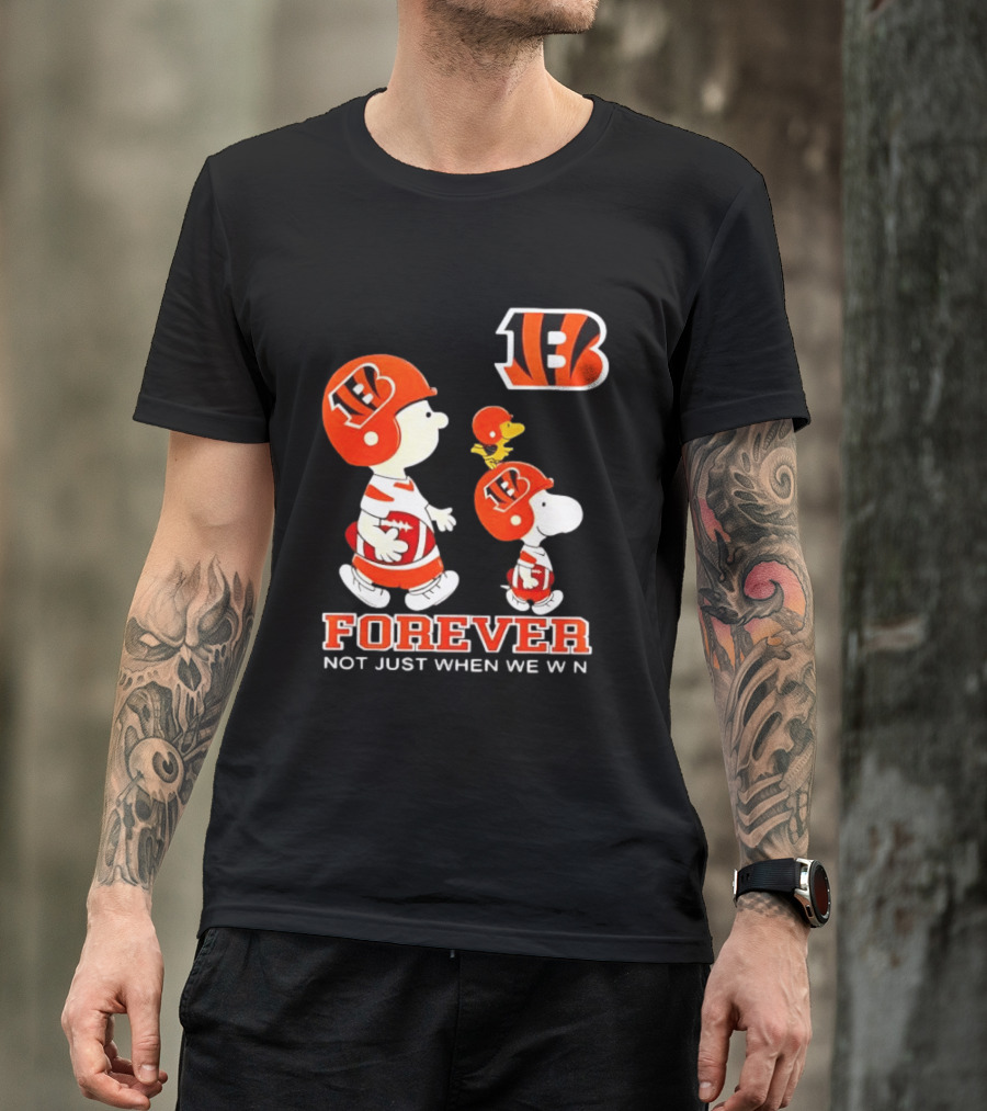 Cincinnati Bengals Forever Charlie Brown Snoopy Not Just When We Win T-Shirt